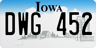 IA license plate DWG452