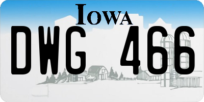 IA license plate DWG466