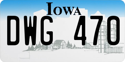 IA license plate DWG470