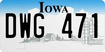 IA license plate DWG471
