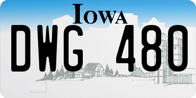 IA license plate DWG480