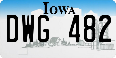 IA license plate DWG482