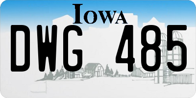 IA license plate DWG485