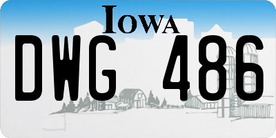 IA license plate DWG486