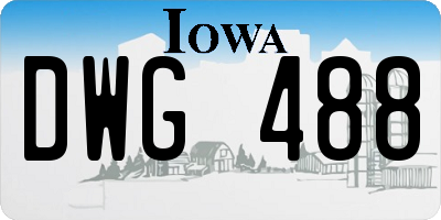 IA license plate DWG488