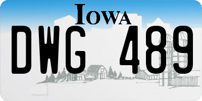 IA license plate DWG489