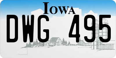 IA license plate DWG495