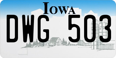IA license plate DWG503