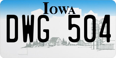 IA license plate DWG504