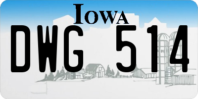 IA license plate DWG514