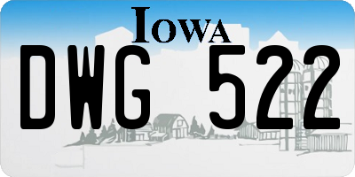 IA license plate DWG522
