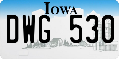 IA license plate DWG530