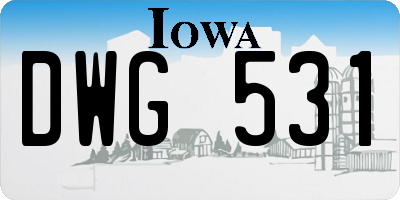 IA license plate DWG531