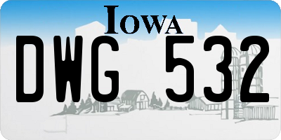 IA license plate DWG532