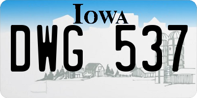 IA license plate DWG537