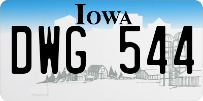 IA license plate DWG544