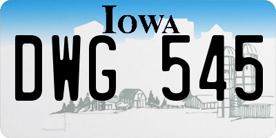 IA license plate DWG545