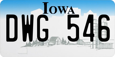 IA license plate DWG546