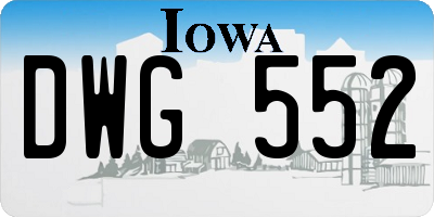 IA license plate DWG552