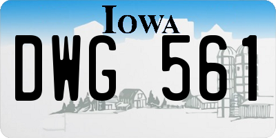 IA license plate DWG561