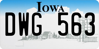 IA license plate DWG563