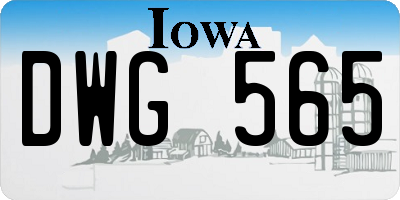 IA license plate DWG565