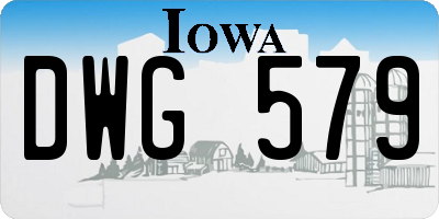 IA license plate DWG579