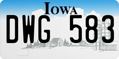 IA license plate DWG583