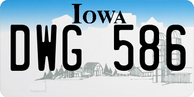 IA license plate DWG586