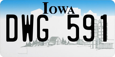 IA license plate DWG591