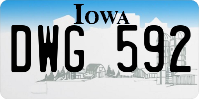 IA license plate DWG592