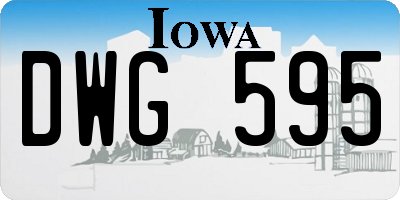 IA license plate DWG595