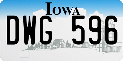 IA license plate DWG596