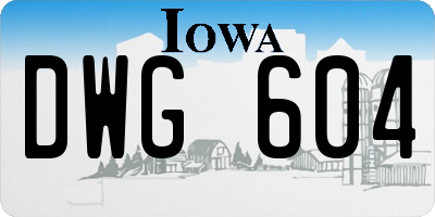 IA license plate DWG604