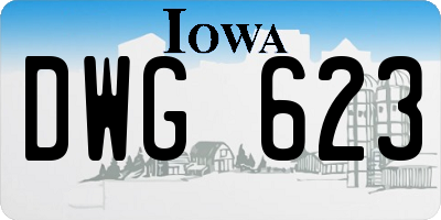 IA license plate DWG623