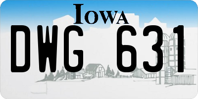 IA license plate DWG631