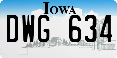 IA license plate DWG634