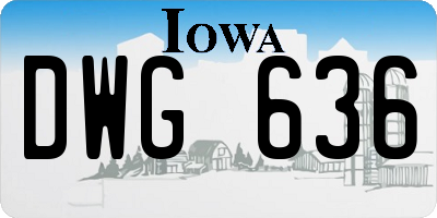 IA license plate DWG636