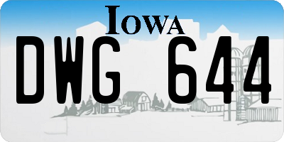IA license plate DWG644