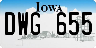 IA license plate DWG655