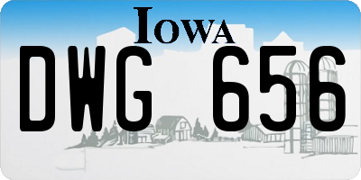 IA license plate DWG656