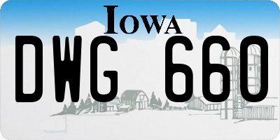 IA license plate DWG660