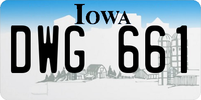 IA license plate DWG661