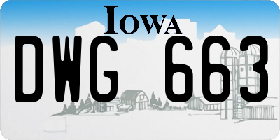IA license plate DWG663