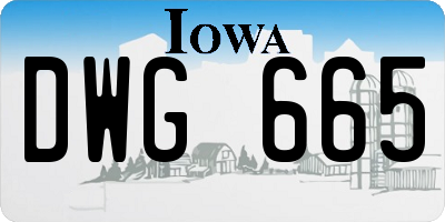 IA license plate DWG665