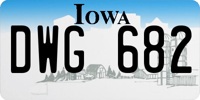 IA license plate DWG682
