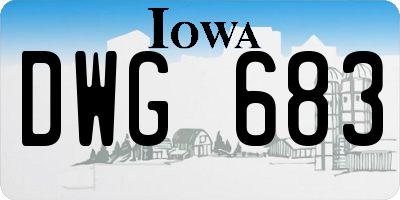 IA license plate DWG683