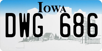 IA license plate DWG686