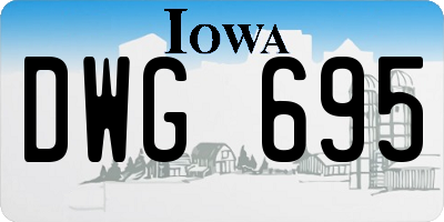 IA license plate DWG695