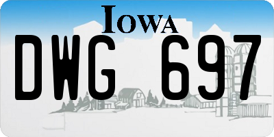 IA license plate DWG697